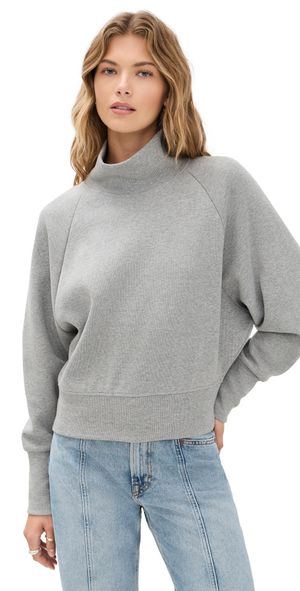 Closed High Neck Sweatshirt Light Grey Melange XL