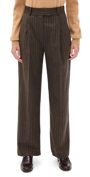 Renggli Pinstripe Trousers Mocha/Saffron 6