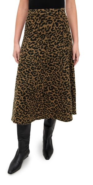 LE BOP Cheetah A Line Skirt Camel Cheetah XL