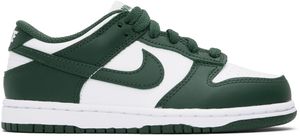 Nike Little Kids Green & White Dunk Low Sneakers