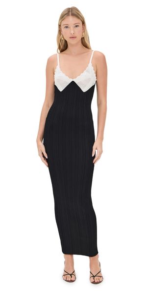 Ronny Kobo Amber Knit Dress White Black XS