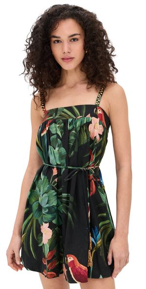 FARM Rio Midnight Macaw Fiesta Black Sleeveless Mini Dress Midnight Macaw Fiesta Black S