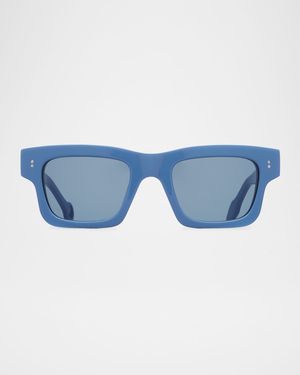 Rectangle Logo-Print Sunglasses