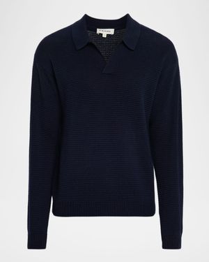 Men's Knit Wool and Cashmere Johnny Collar Sweater