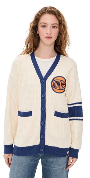 Terez Knit Cotton Varsity Sweater Knicks Sugar M