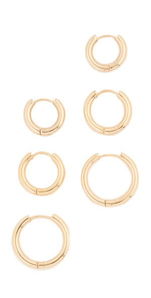 SHASHI Triplès Hoops Yellow Gold One Size