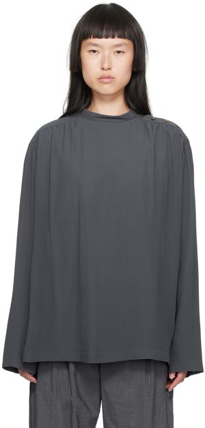 LEMAIRE Chemisier gris à fronces