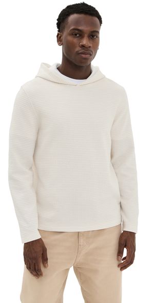 Vince Varigated Striped Double Face Hoodie Baja Sand/Natural XL