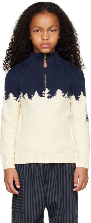 BONTON Enfant | Pull Sapin bleu marine et beige