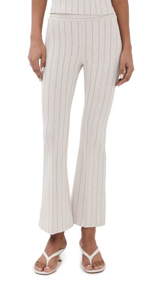 Rosetta Getty Pull On Cropped Flare Pants Beige/Brown M