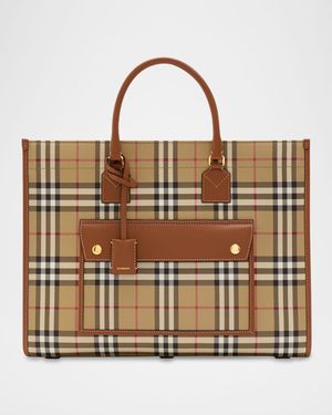 Large Freya Check Tote Bag