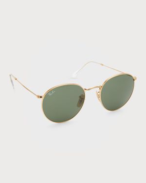 Round Monochromatic Metal Sunglasses