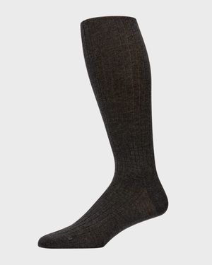 Men's Cashmere Silk Over-Calf Socks