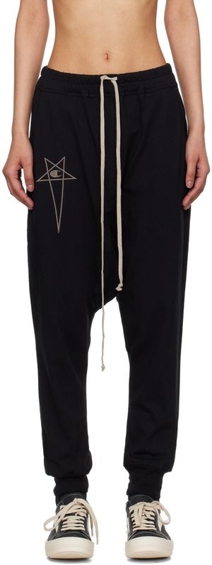 Rick Owens Pantalon de détente noir édition Champion