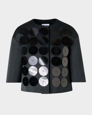Record Dot Embellished Techno Taffeta Jacket