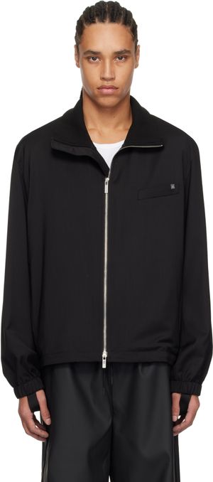 Helmut Lang Black Relaxed Wool Bomber Jacket