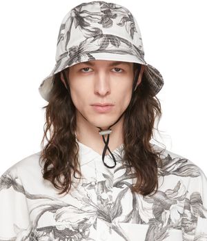 Erdem Black & White Cotton Bucket Hat