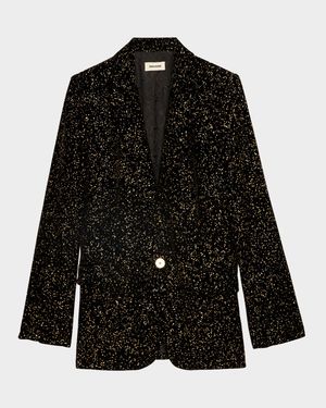 Valse Glitter Dots Velvet Blazer