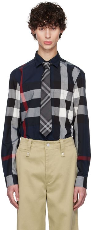 Burberry Navy Check Shirt