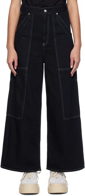 MM6 Maison Margiela Jean noir à panneaux