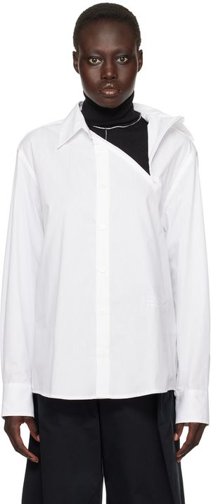 MM6 Maison Margiela White Asymmetrical Shirt