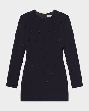 Kenna Embellished Long-Sleeve Mini Dress