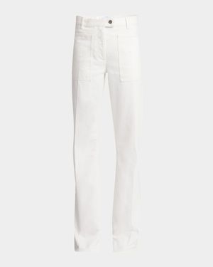 High-Rise Midweight Denim Straight-Leg Pants