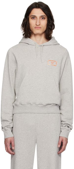 Martine Rose Gray Shrunken Hoodie