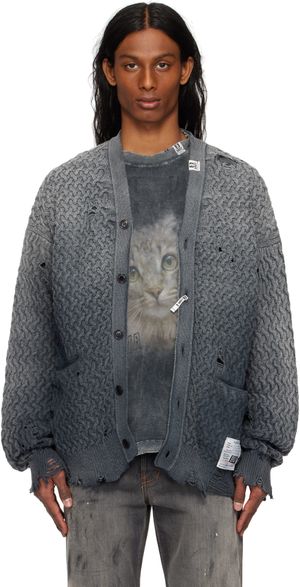 Maison MIHARA YASUHIRO Gray Sun Faded Like Knit Cardigan