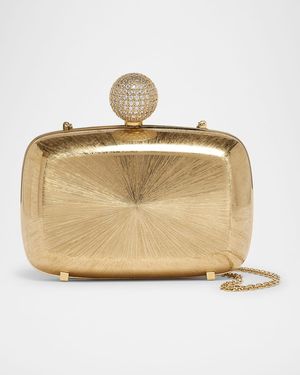 Golden Strass Metal Clutch Bag