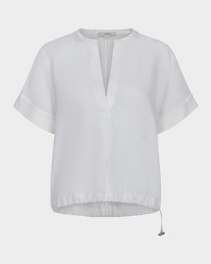 Short-Sleeve Linen Top