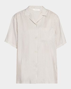 Jorge Striped Silk Camp Shirt
