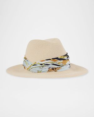 Courtney Woven Paper Fedora