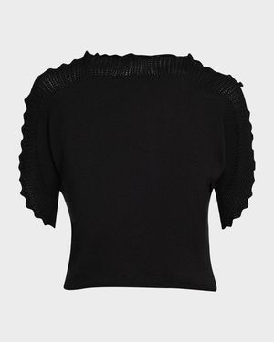 Cutout Dolman-Sleeve Knit Sweater