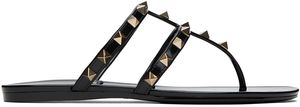 Valentino Garavani Sandales noires à clous Rockstud