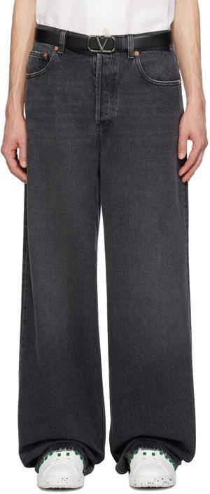 Valentino Black Creased Jeans