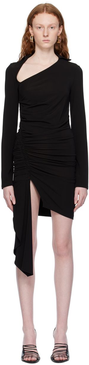 Off-White Black Asymmetrical Minidress