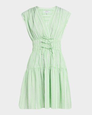 Tora Stripe Pintuck Mini Dress