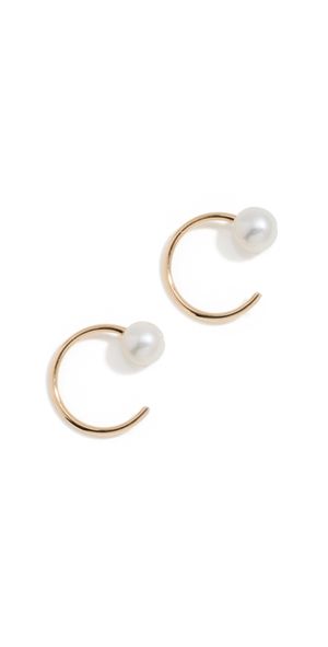 Zoe Chicco 14k Gold Reversible Pearl Huggie Hoop Earrings 14k Yellow Gold One Size