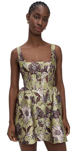 ALÉMAIS Citron Flounce Mini Dress Multi 8