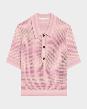 Cashmere Mesh Shrunken Polo Shirt