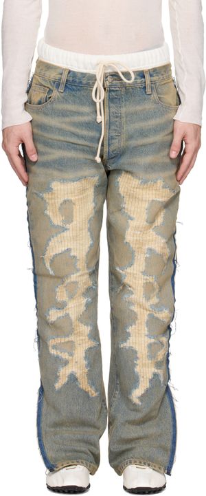 Rivington Roi Rebis White & Blue Fathers Garden Fara-C Jeans