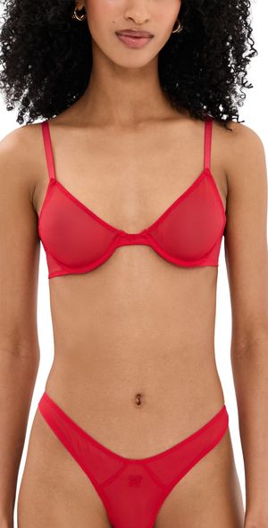 Kiki De Montparnasse Brienne Molded Demi Bra Red 34D