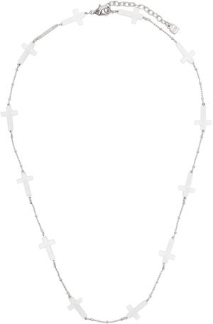 Dsquared2 Silver & White Cross Necklace