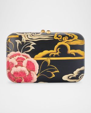 18K Yellow Gold Marquetry Tibetan Rose Clutch