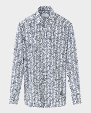 Men's Signature Twill Floral Slim-Fit Dress Shirt