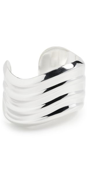 Argento Vivo Modern Ribbed Cuff Silver One Size