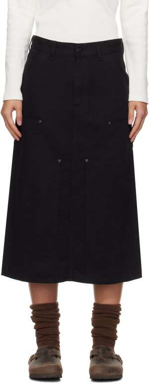 Carhartt Work In Progress Black Double Knee Midi Skirt
