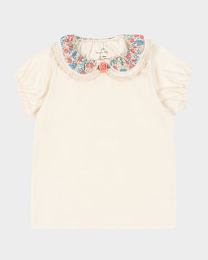 Girl's Pami T-Shirt W/ Floral Collar, Size 18M-10