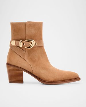 Maven Suede Buckle Western Booties